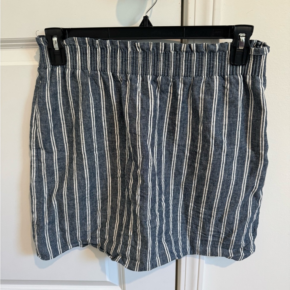 J. Crew Blue and White Striped Skirt